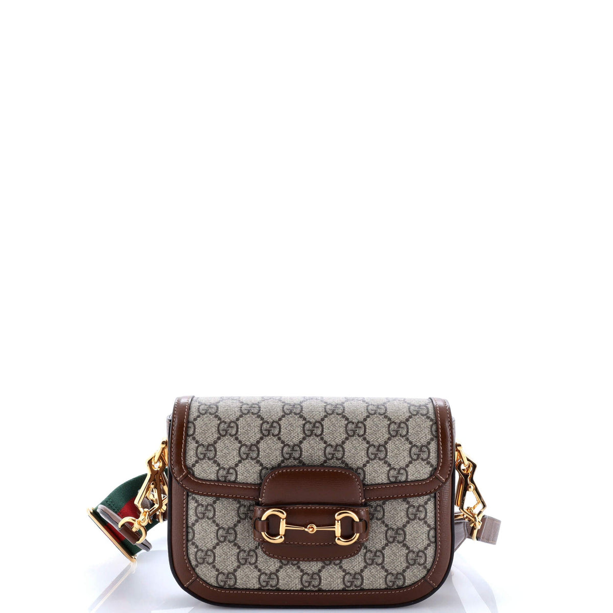 Gucci GUCCI Horsebit 1955 Shoulder Bag GG Coated Canvas with Leather Mini