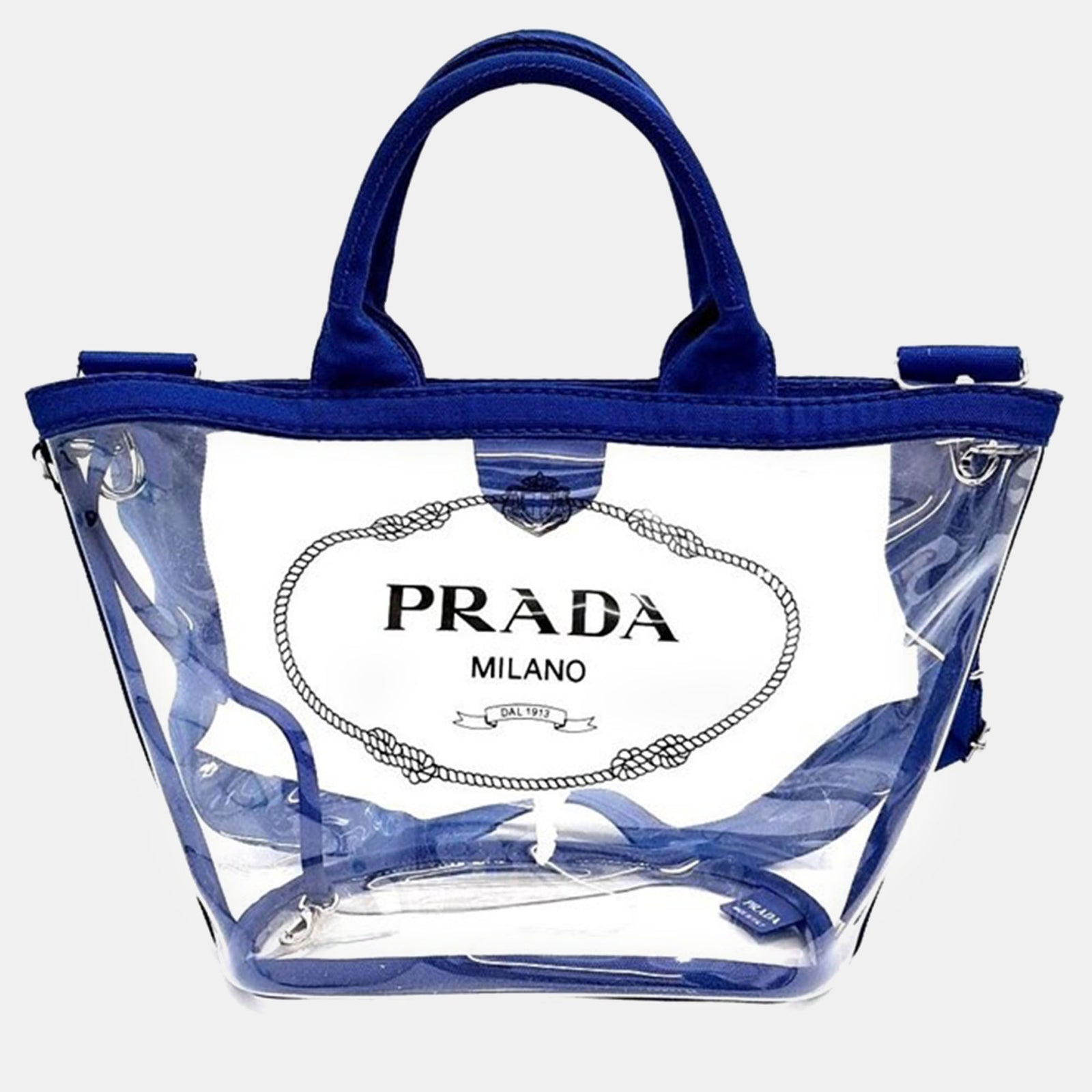 Prada Blue PVC Tote Bag