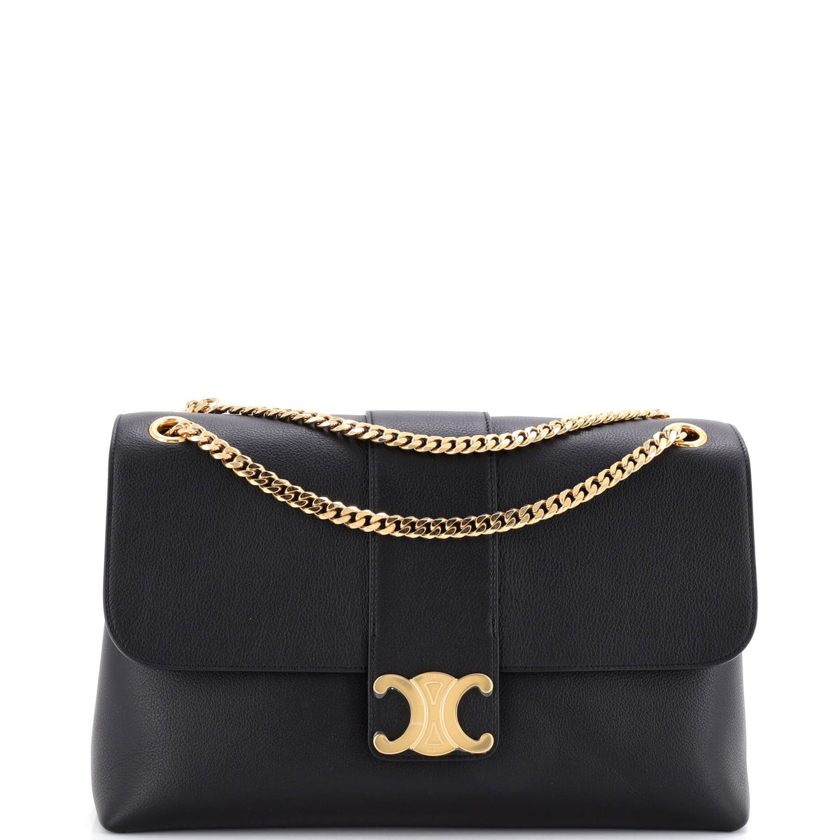 Celine CELINE Victoire Flap Shoulder Bag Leather Large