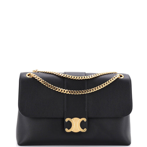 CELINE Victoire Flap Shoulder Bag Leather Large