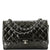 CHANEL Classic Double Flap Bag Quilted Striated Metallic Patent Jumbo