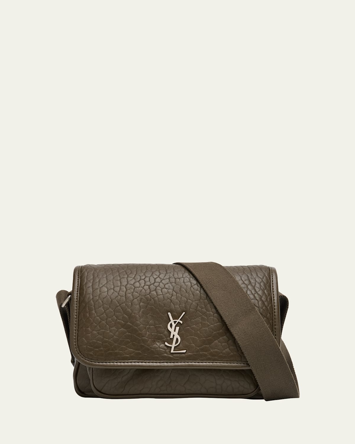 Saint Laurent Men's Niki Small Messenger Bag in Grained Lambskin