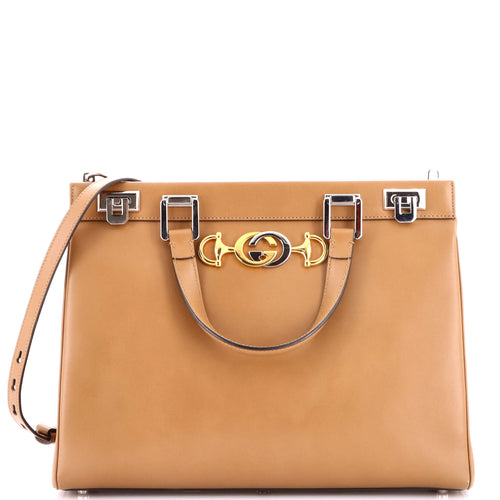GUCCI Zumi Top Handle Bag Leather Medium