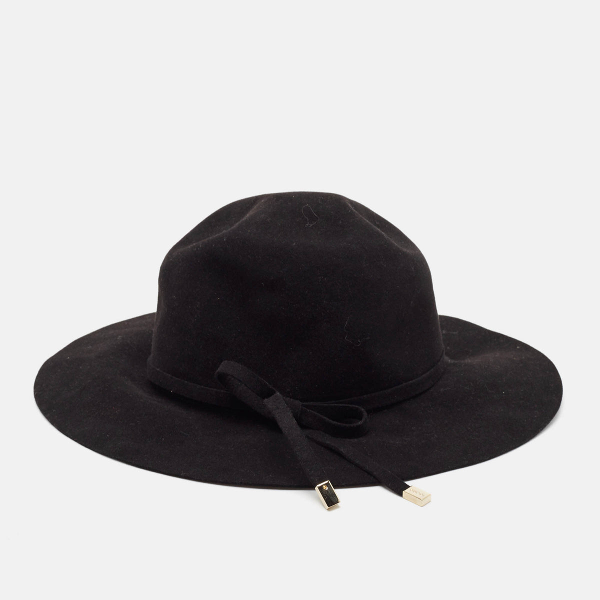 Gucci Black Rabbit Felt Wide Brim Hat M