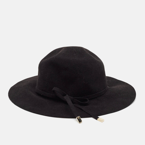 Black Rabbit Felt Wide Brim Hat M