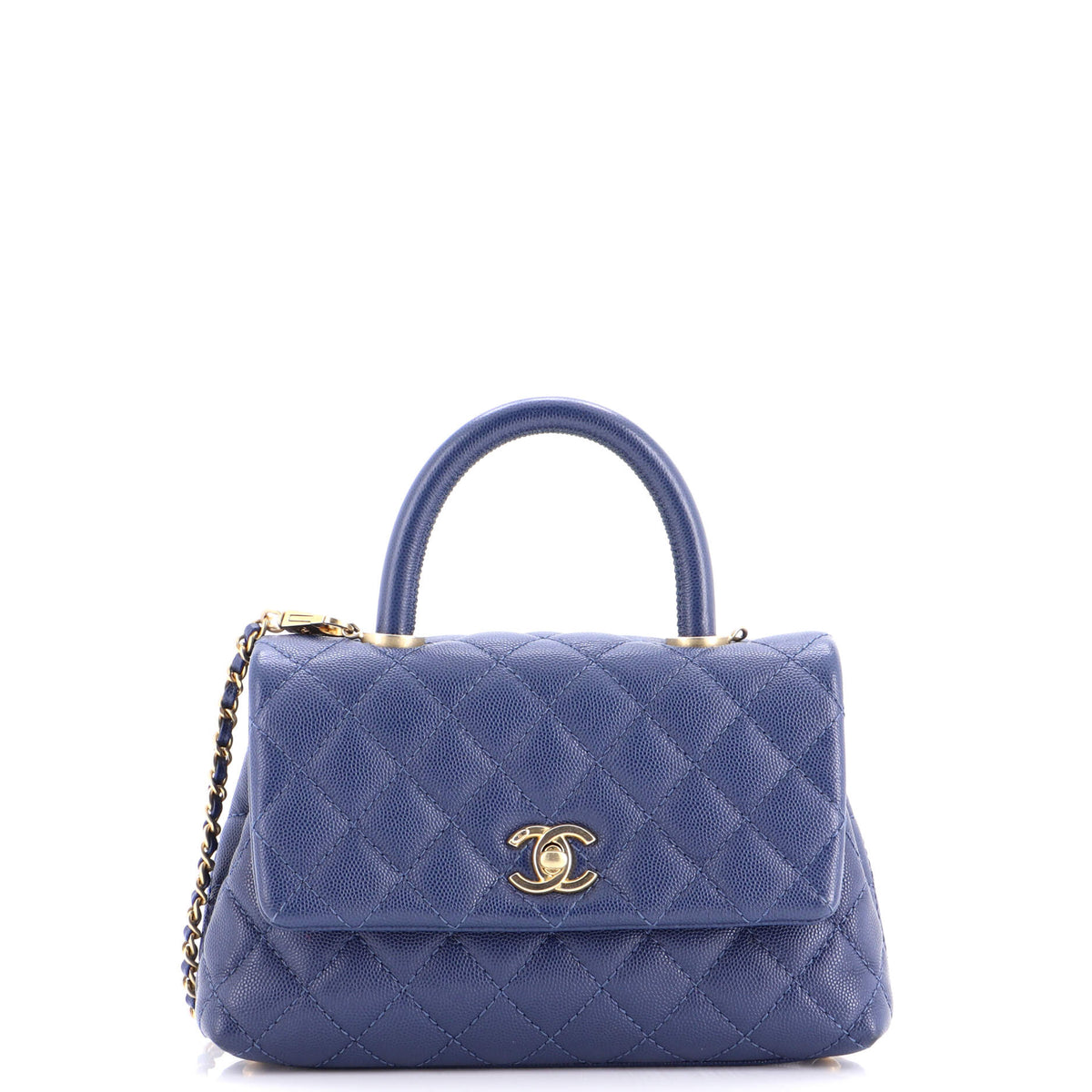 Chanel CHANEL Coco Top Handle Bag Quilted Caviar Mini