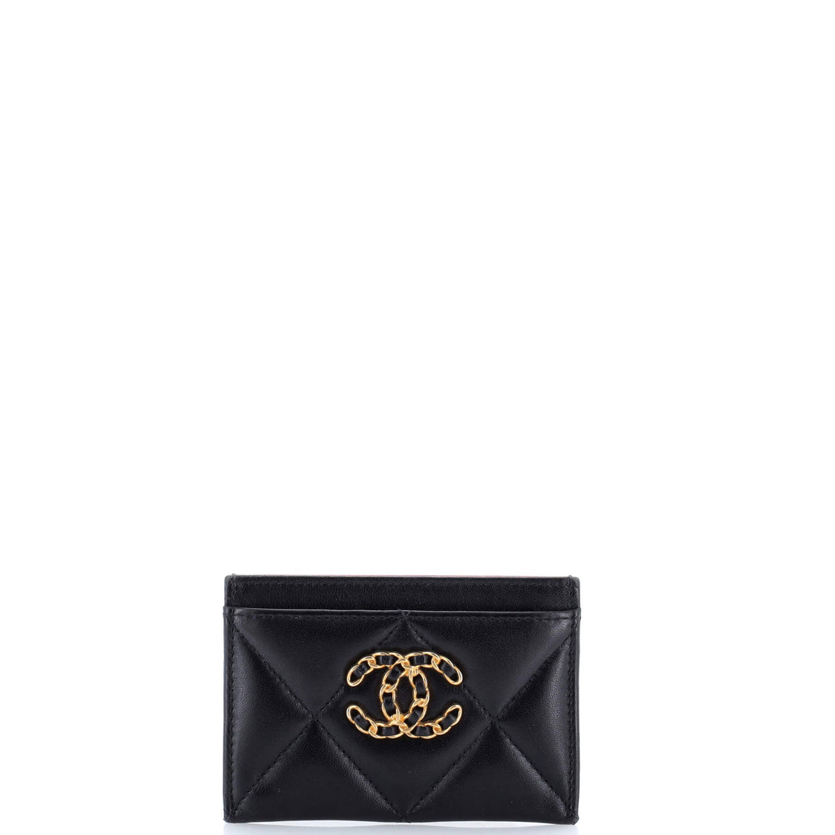 Chanel CHANEL 19 Card Holder Quilted Leather