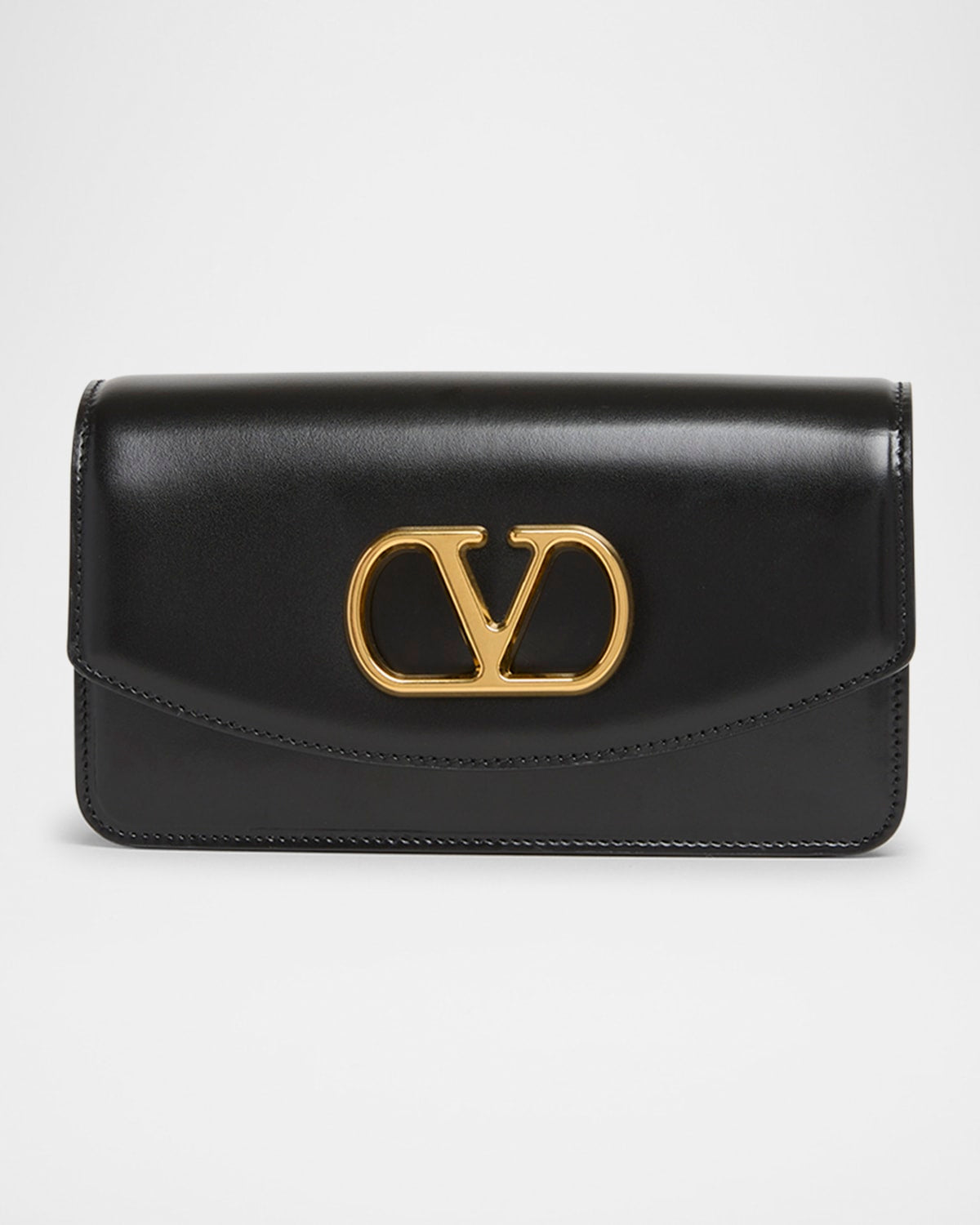 Valentino Vain Small VLOGO Leather Clutch Bag