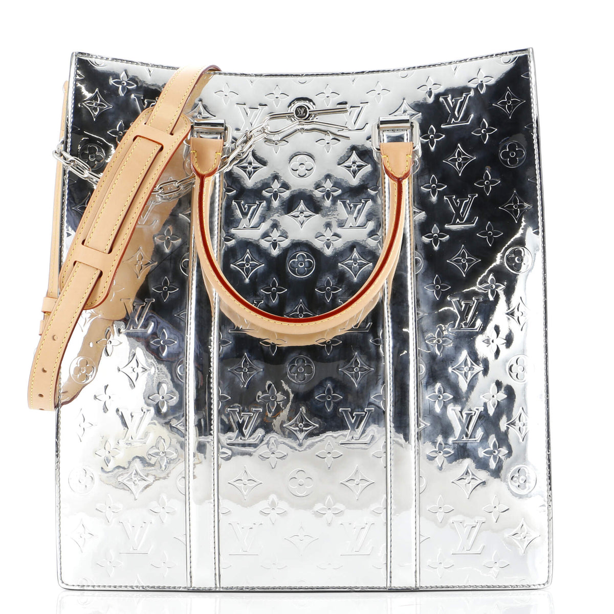 Louis Vuitton Sac Plat Bag Monogram Mirror Coated Canvas