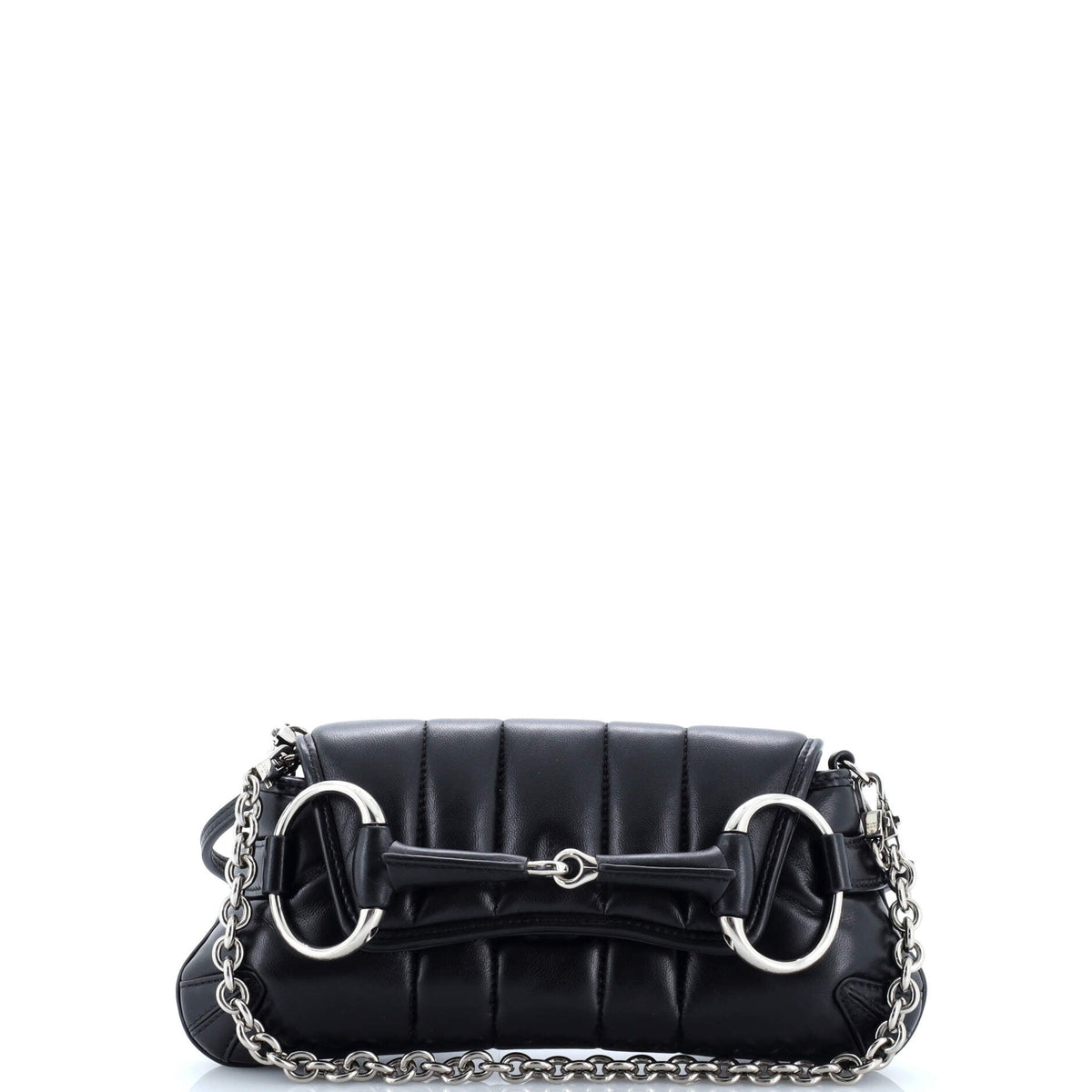 Gucci GUCCI Horsebit Chain Shoulder Bag Vertical Quilted Leather Small