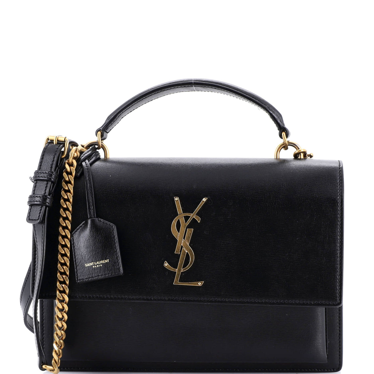 Saint Laurent Sunset Top Handle Shoulder Bag Leather Medium