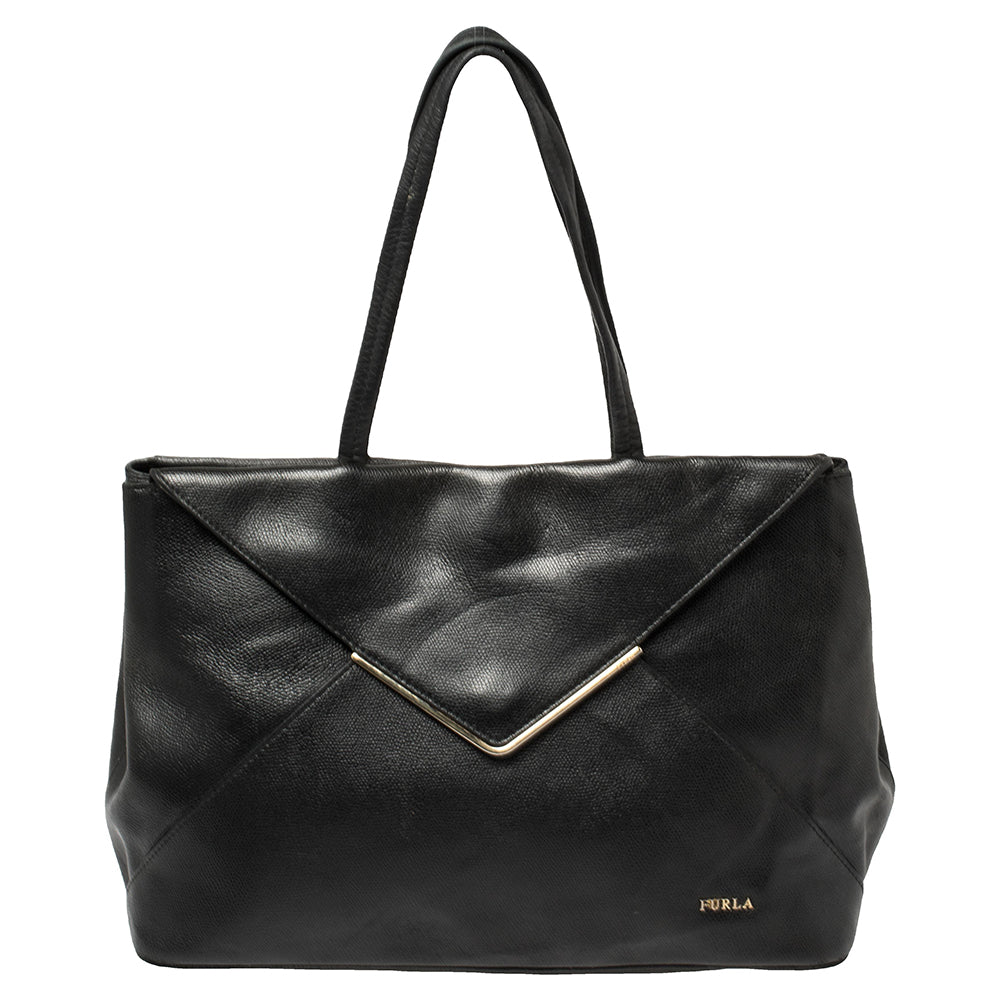 Furla Black Leather Kelis Tote