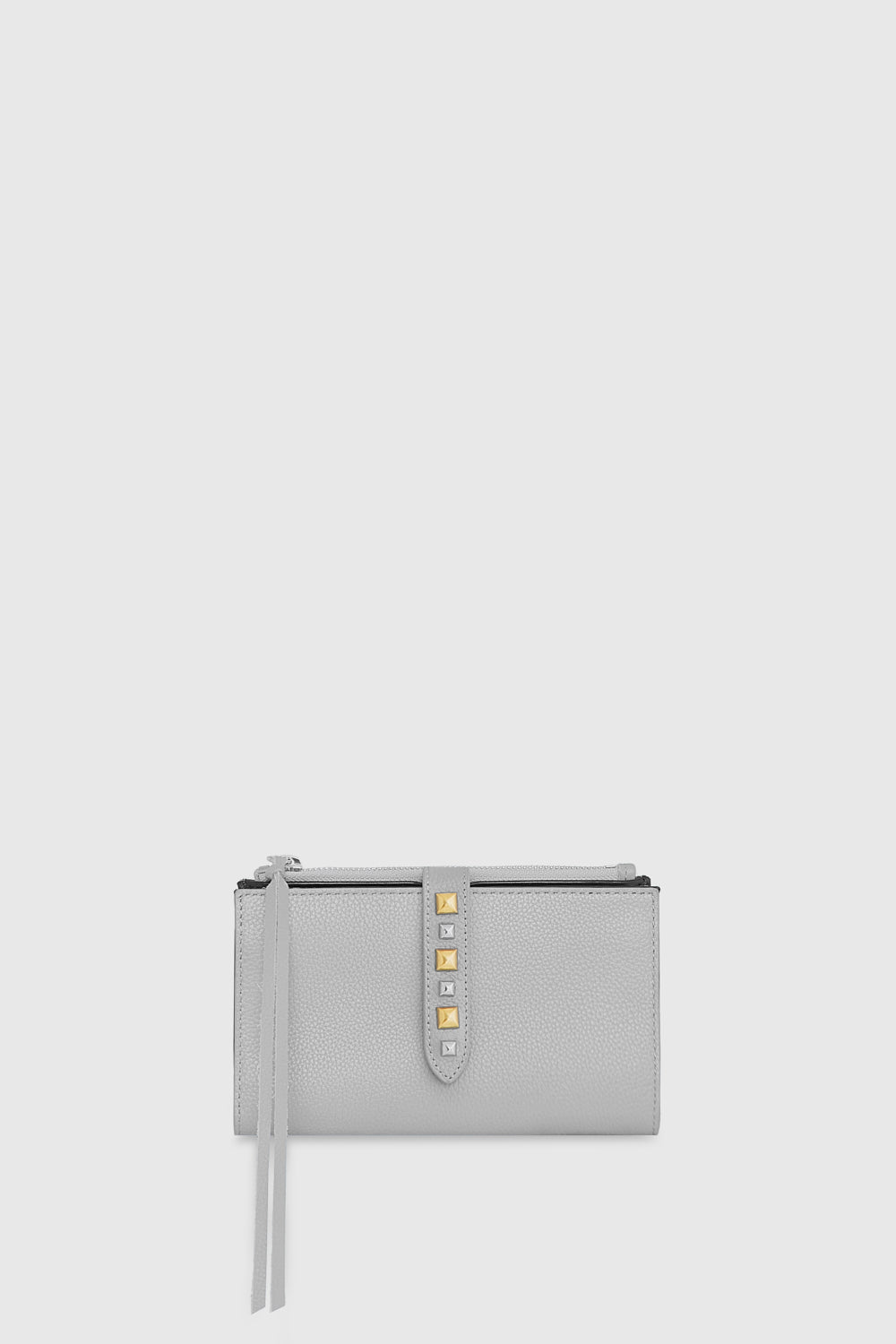 Multi Studded Wallet With Chain Strap Bag In Grey