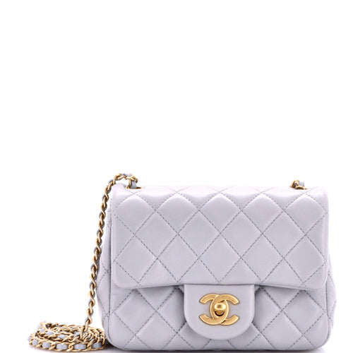 CHANEL Pearl Crush Square Flap Bag Quilted Lambskin Mini