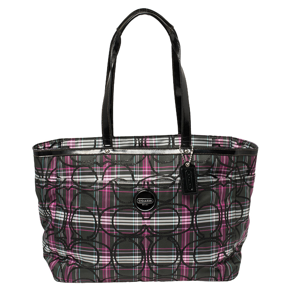 Coach Multicolor Canvas and Patent Leather Diaper Bag