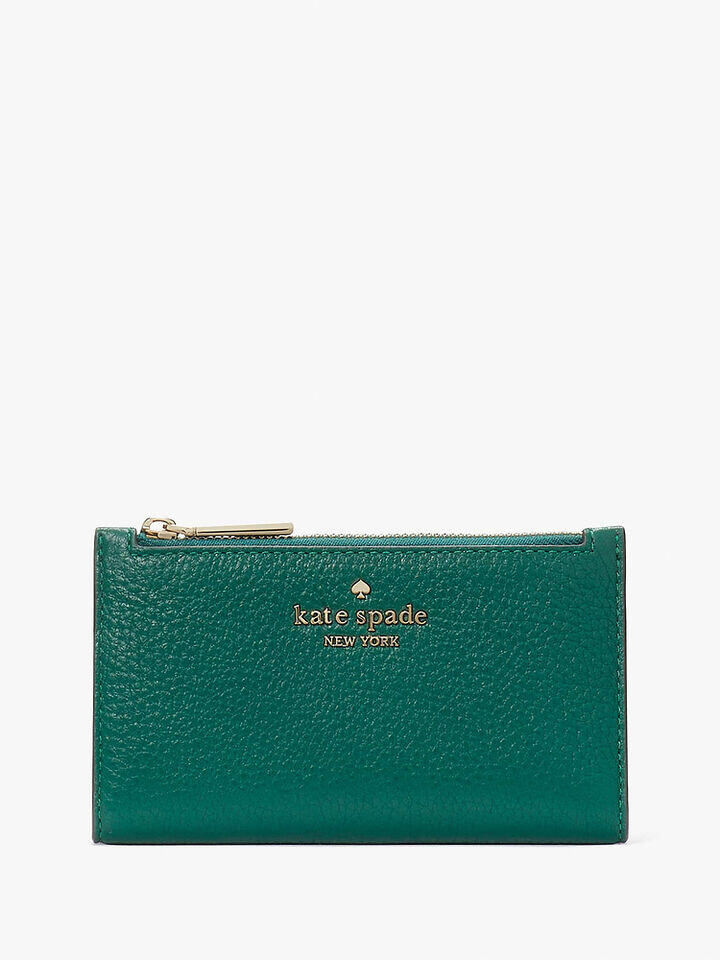 Kate Spade Au Leila Pebbled Leather Small Slim Bifold Wallet