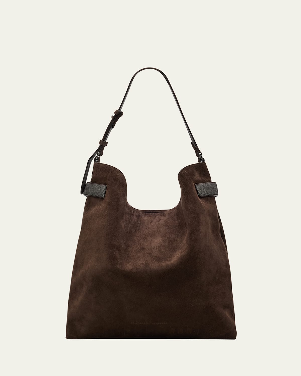Brunello Cucinelli Essence Large Suede Hobo Bag