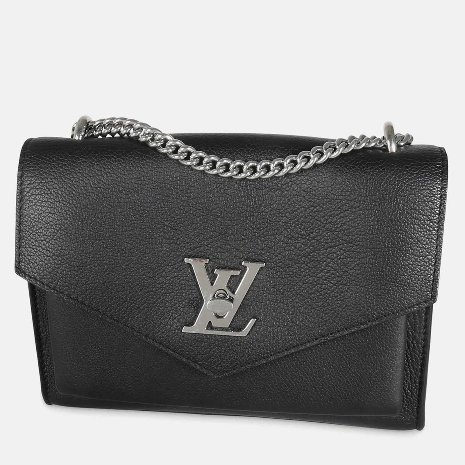 Louis Vuitton Schwarze Mylockme-Umhängetasche aus Leder mit Kette