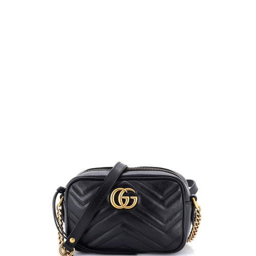 GUCCI GG Marmont Shoulder Bag Matelasse Leather Mini