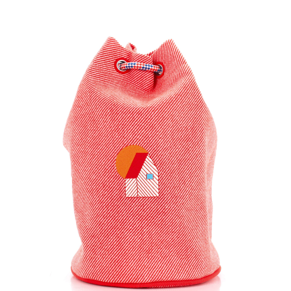 Hermès Epopee Drawstring Duffle Bag Embroidered Canvas