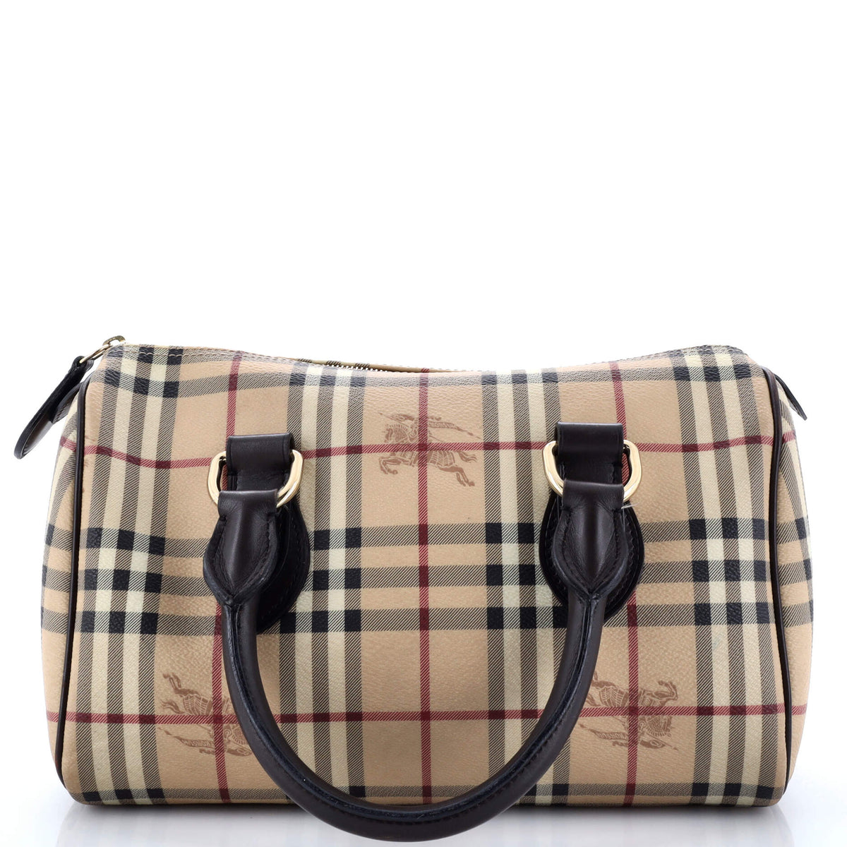 Burberry Chester Satchel Haymarket Coated Canvas Large