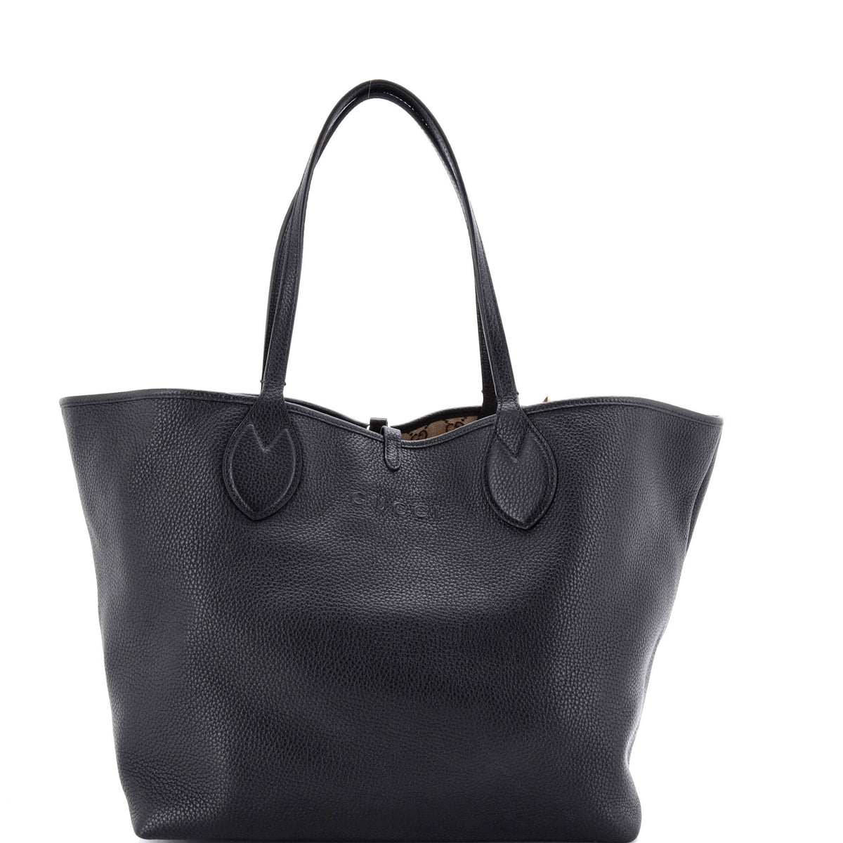 Gucci GUCCI Reversible Totissima Shopping Tote Leather and GG Canvas Large