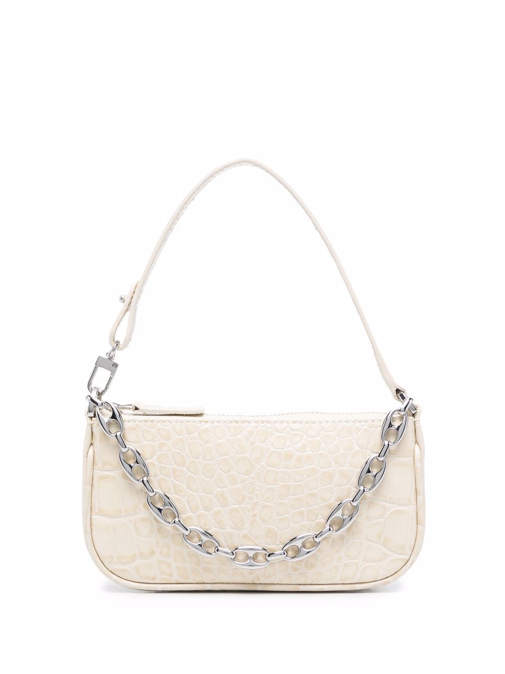 By Far Women's Mini Rachel Croco Embossed Le in Cream | 20CRMIRACEDSMACream