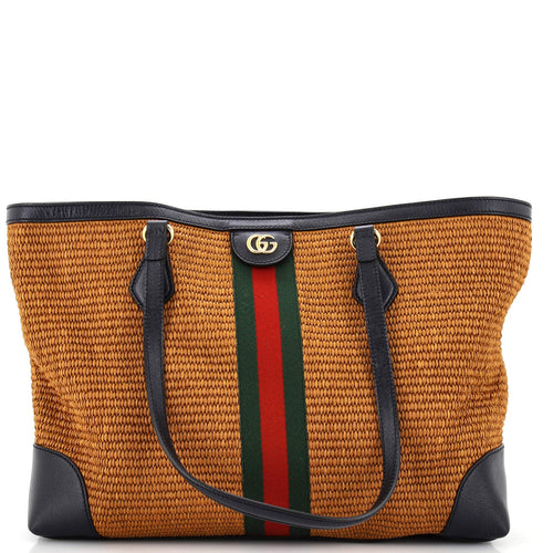 GUCCI Ophidia Shopping Tote Straw Medium