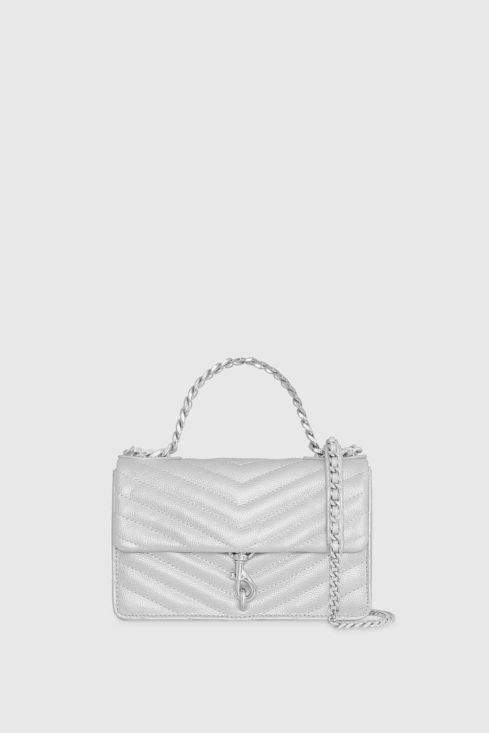 Rebecca Minkoff Edie Mini Crossbody On A Chain Bag In Silver