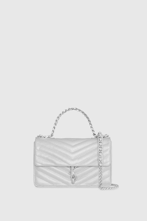 Edie Mini Crossbody On A Chain Bag In Silver