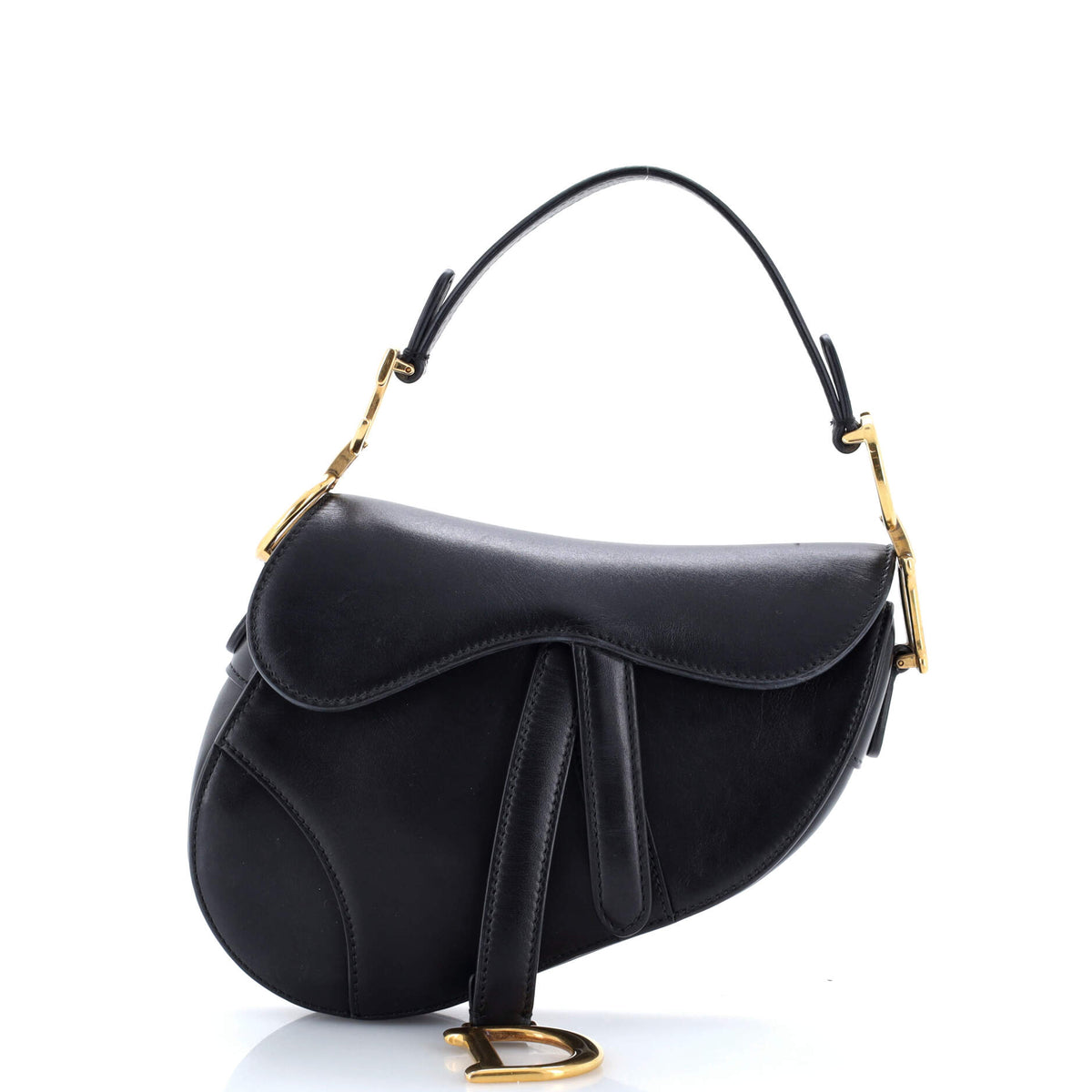 Christian Dior Saddle Handbag Leather Mini