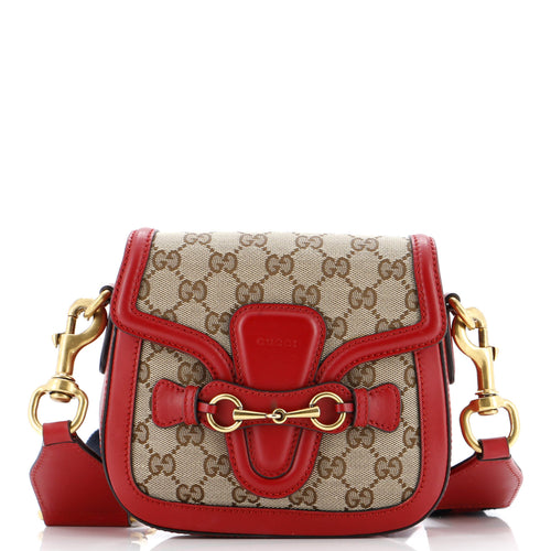GUCCI Lady Web Shoulder Bag GG Canvas Small