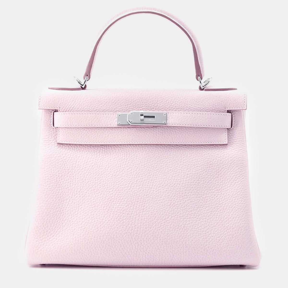 Hermès Mauve Pail Leather  Kelly Retourne 28 Top Handle Bag