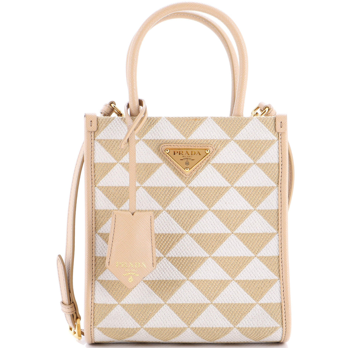 Prada PRADA Symbole Shopper Tote Jacquard Mini