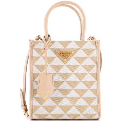 PRADA Symbole Shopper Tote Jacquard Mini