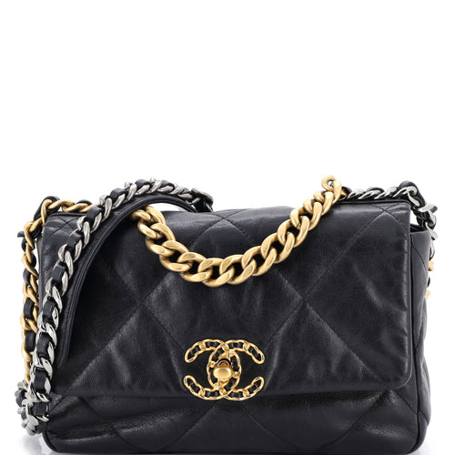 CHANEL 19 Flap Bag Quilted Leather Medium