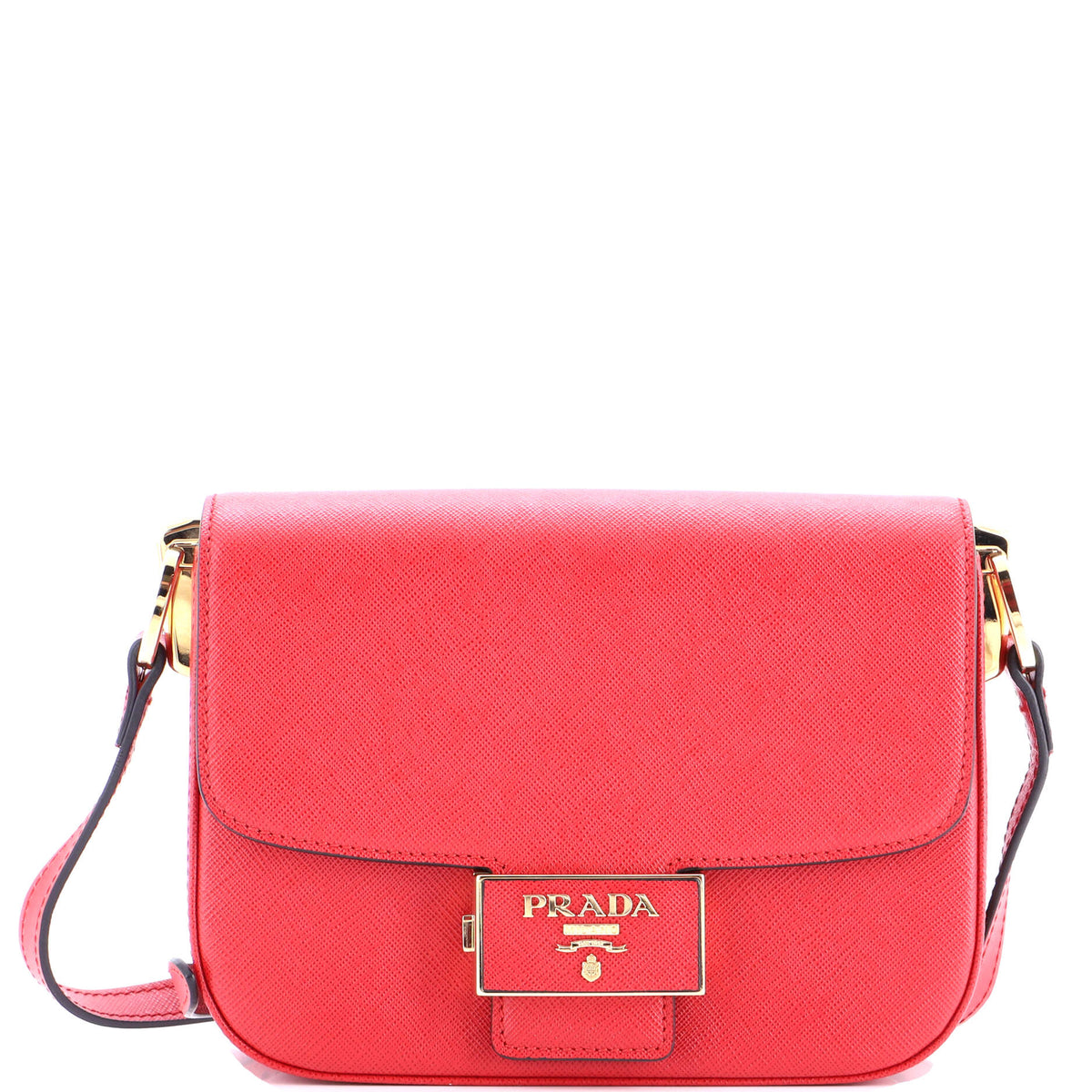 Prada PRADA Embleme Flap Bag Saffiano Leather Small