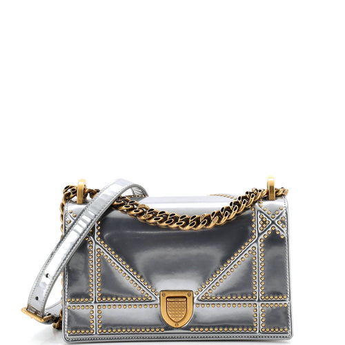 Diorama Flap Bag Studded Patent Small