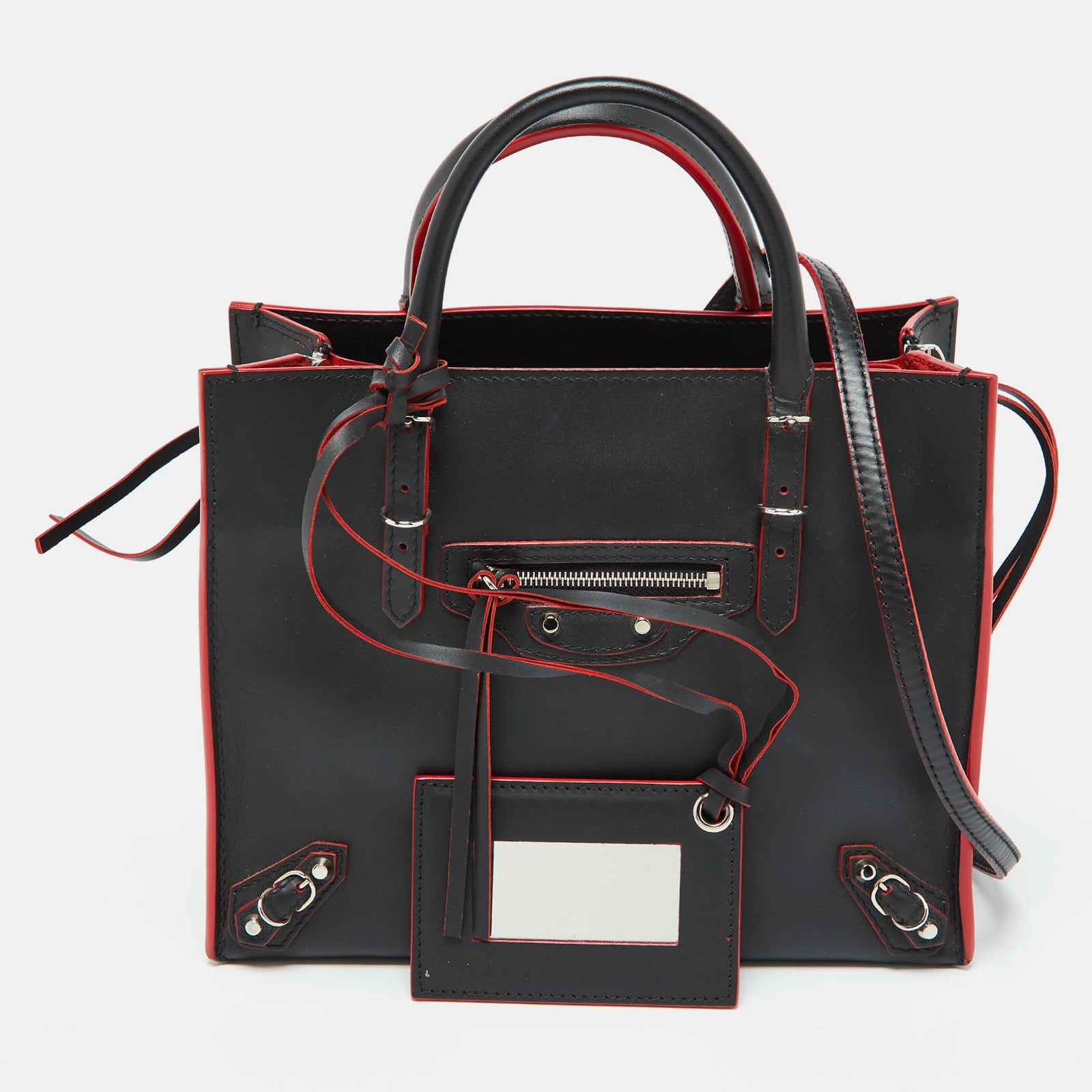 Balenciaga Schwarze Mini-Tragetasche aus Leder im A4-Format