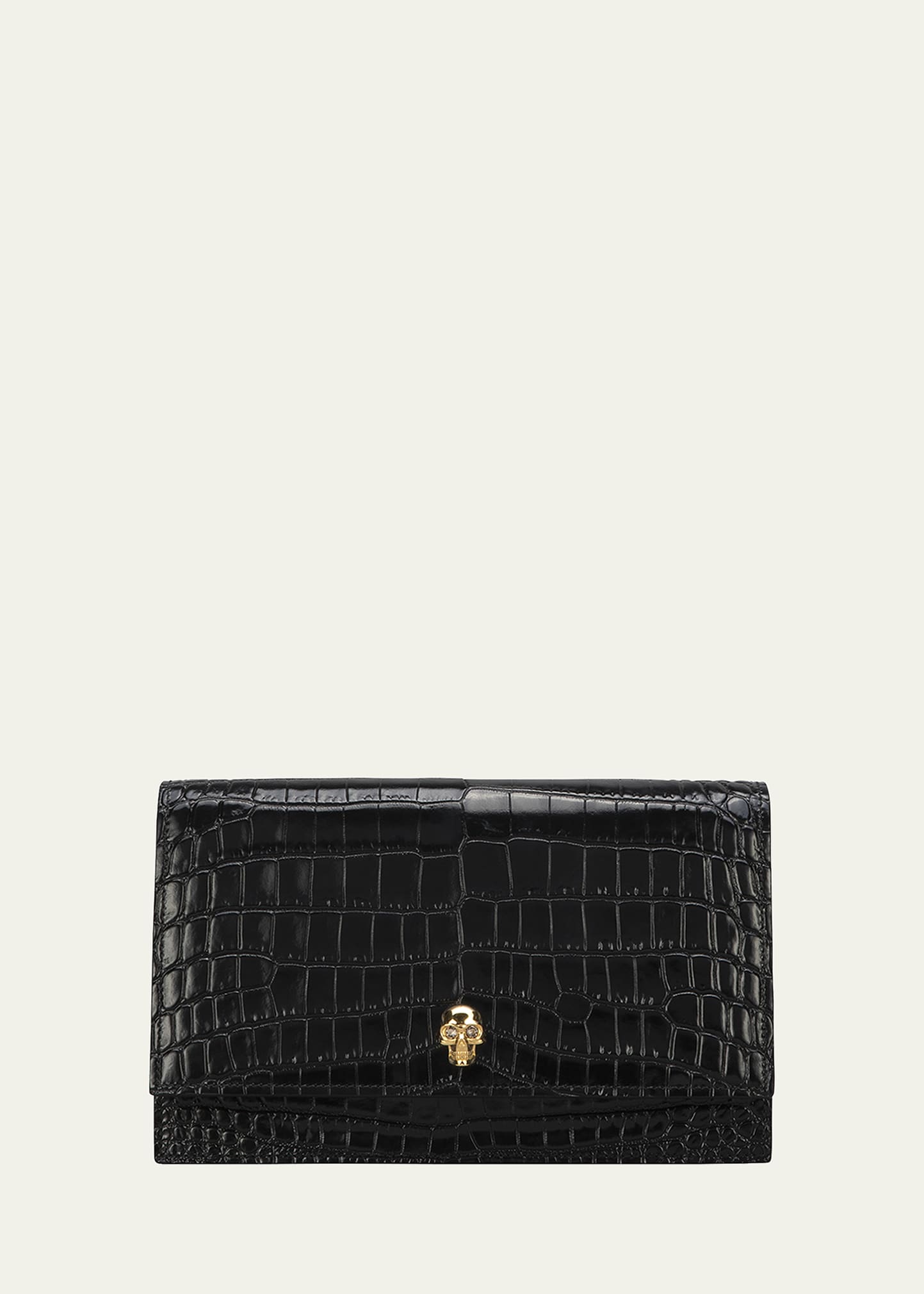 Alexander Mcqueen Medium Mock-Croc Skull Shoulder Bag