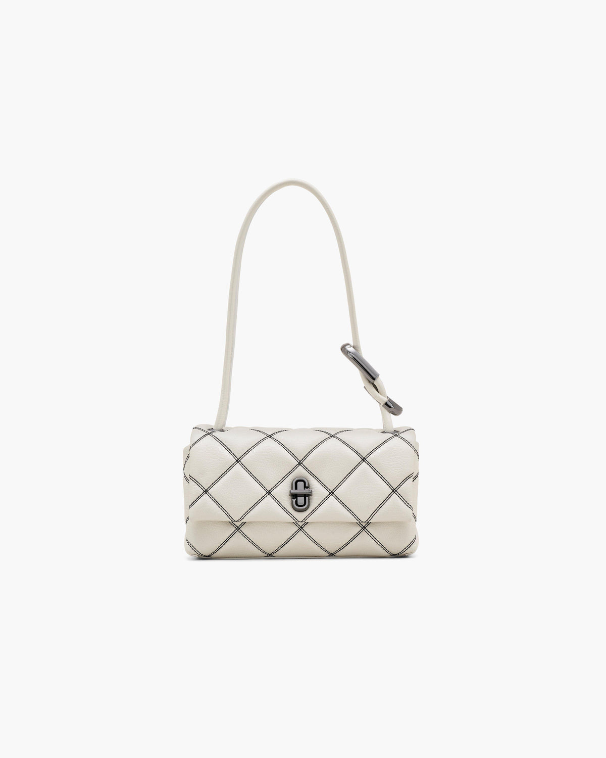 Marc Jacobs Marc Jacobs The Bi-Color Quilted Mini Dual Shoulder Bag in White/Black