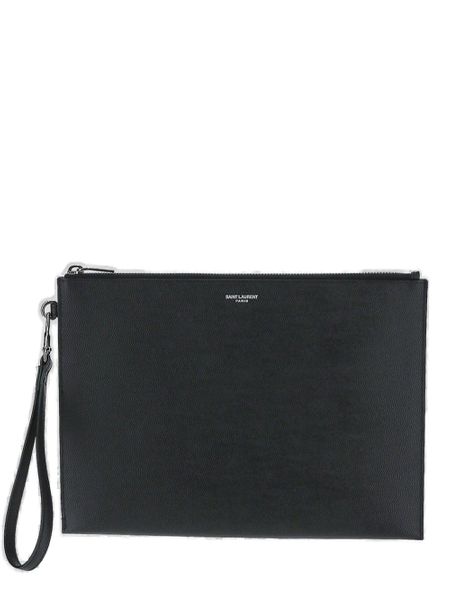 Saint Laurent Men's Leather Ipad Holder in Black | 683865BTY0N