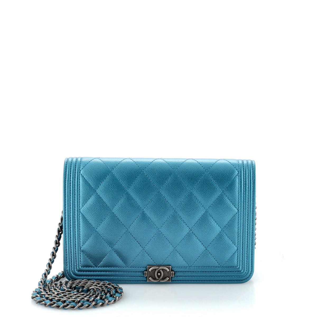 Chanel CHANEL Boy Wallet on Chain Quilted Caviar