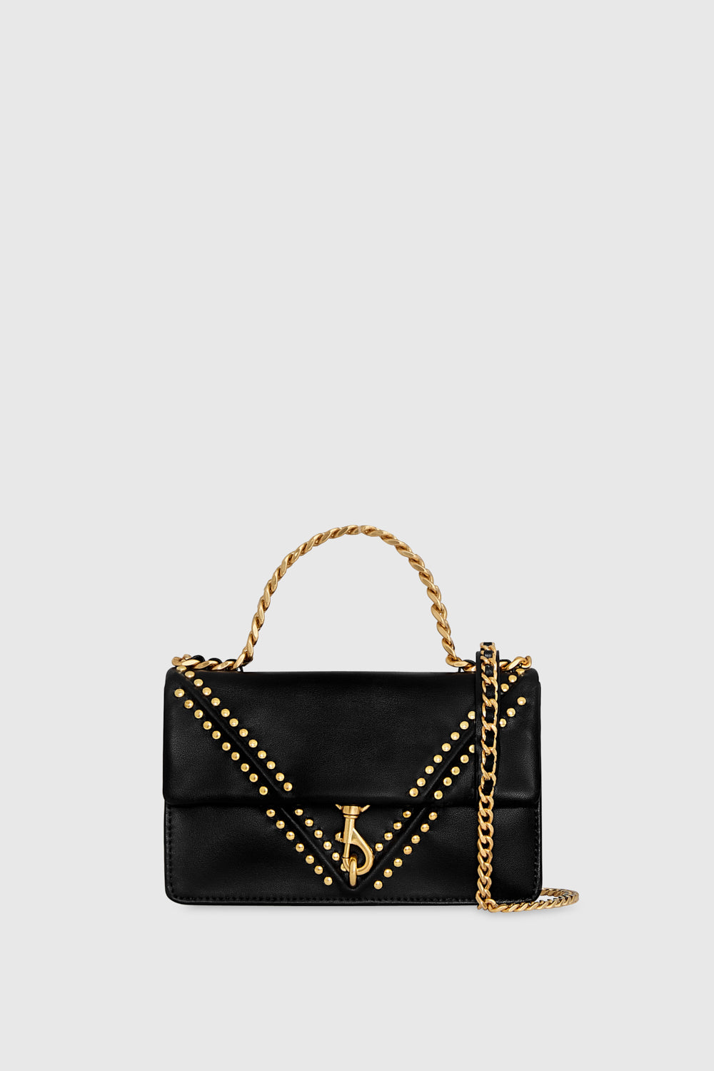 Rebecca Minkoff V Studded Wallet On Chain Bag In Black