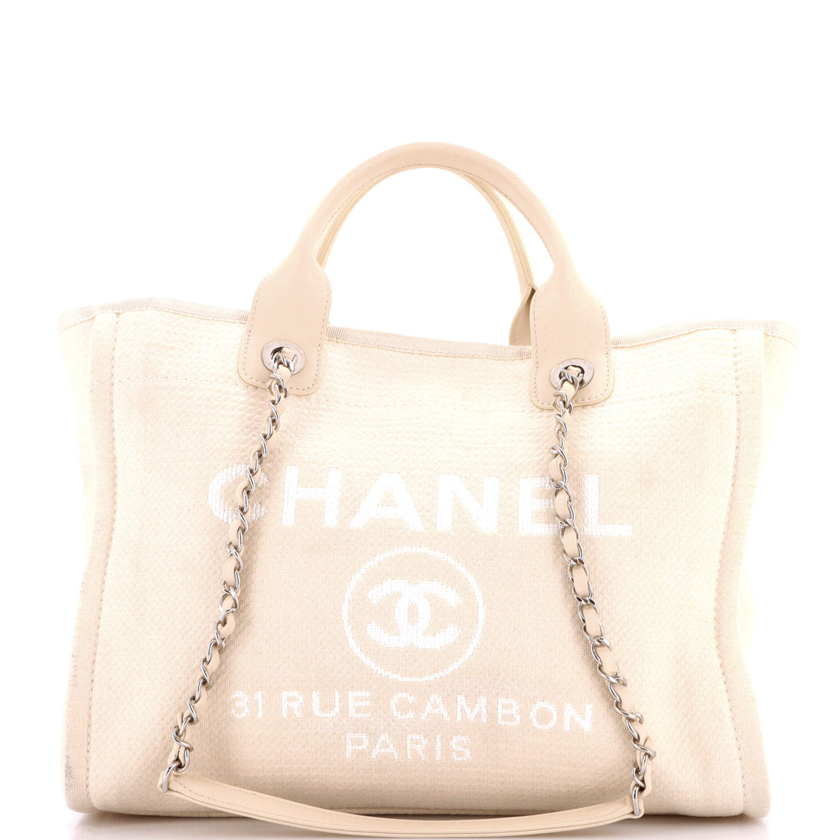 Chanel CHANEL Deauville Tote Mixed Fibers Small