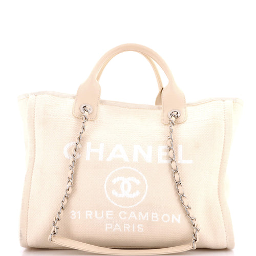 CHANEL Deauville Tote Mixed Fibers Small