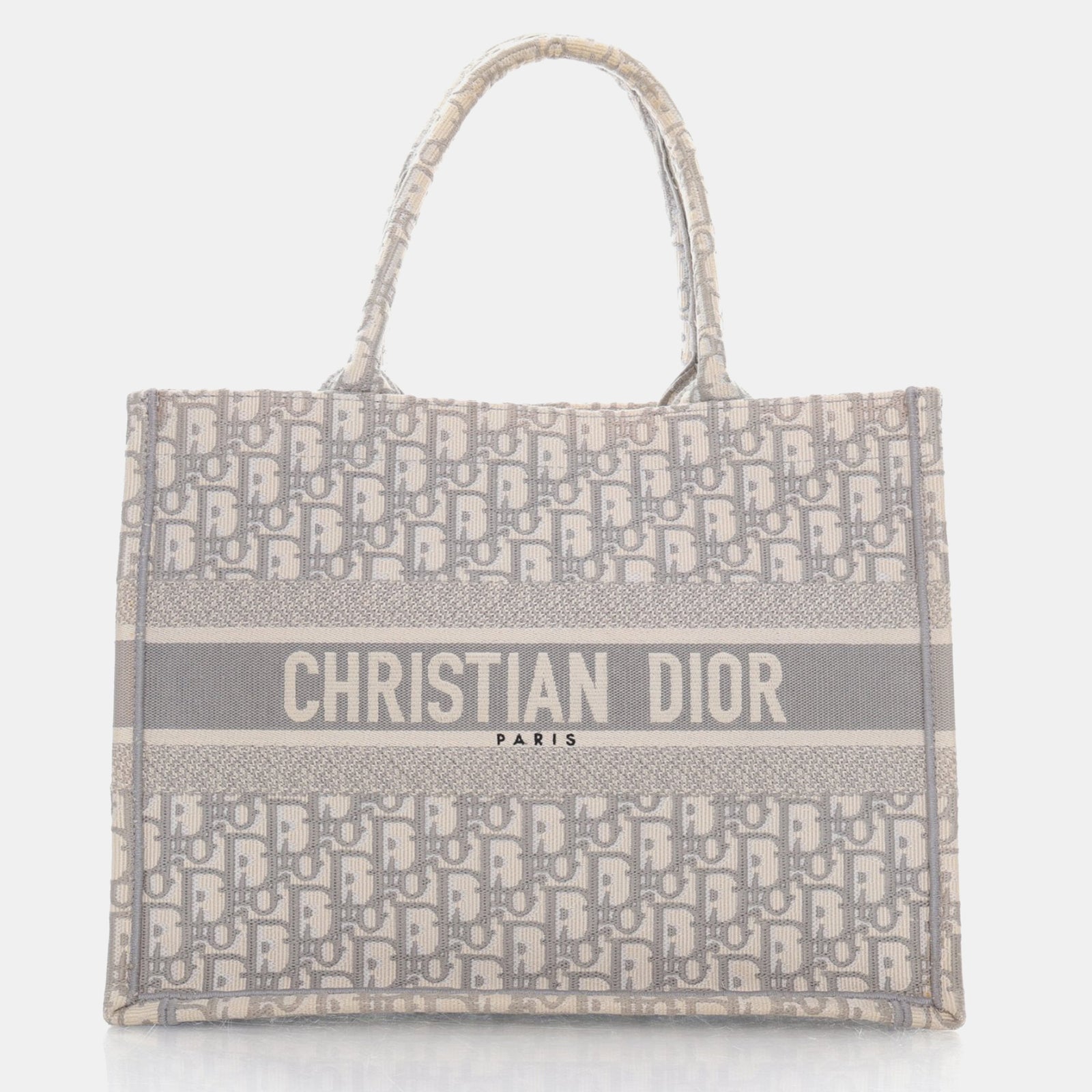 Dior Sac fourre-tout moyen en toile oblique grise