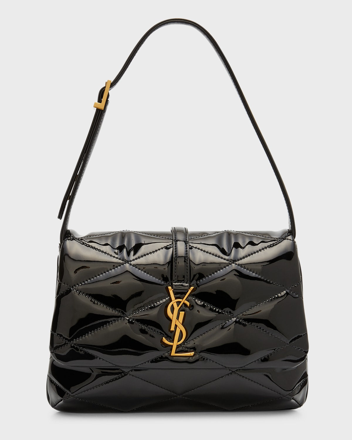 Saint Laurent Le 57 Flap YSL Shoulder Bag in Quilted Patent Leather