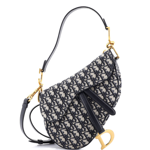 Saddle Handbag with Strap Oblique Canvas Medium