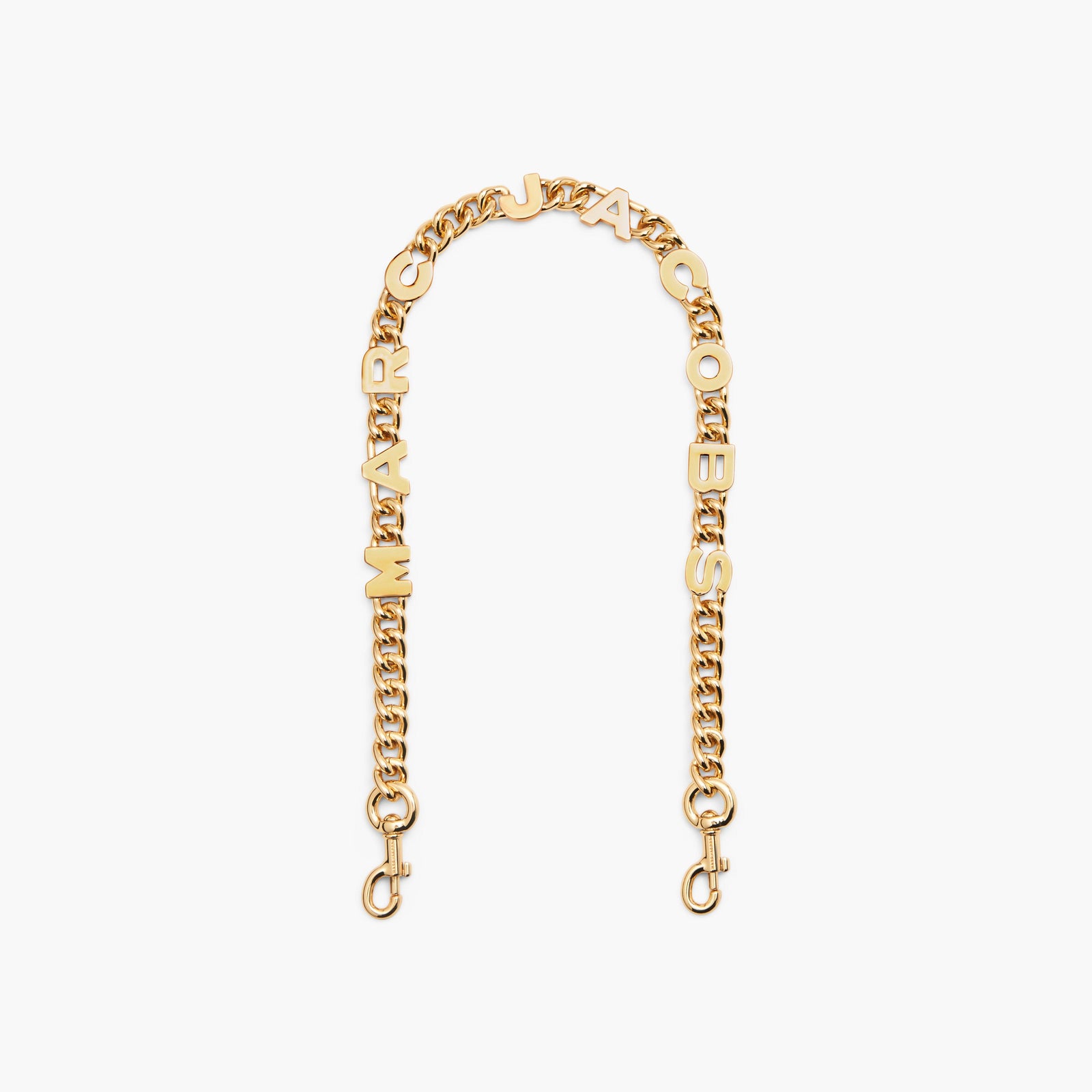 Marc Jacobs The Logo Chain Shoulder Strap Dress in Gold